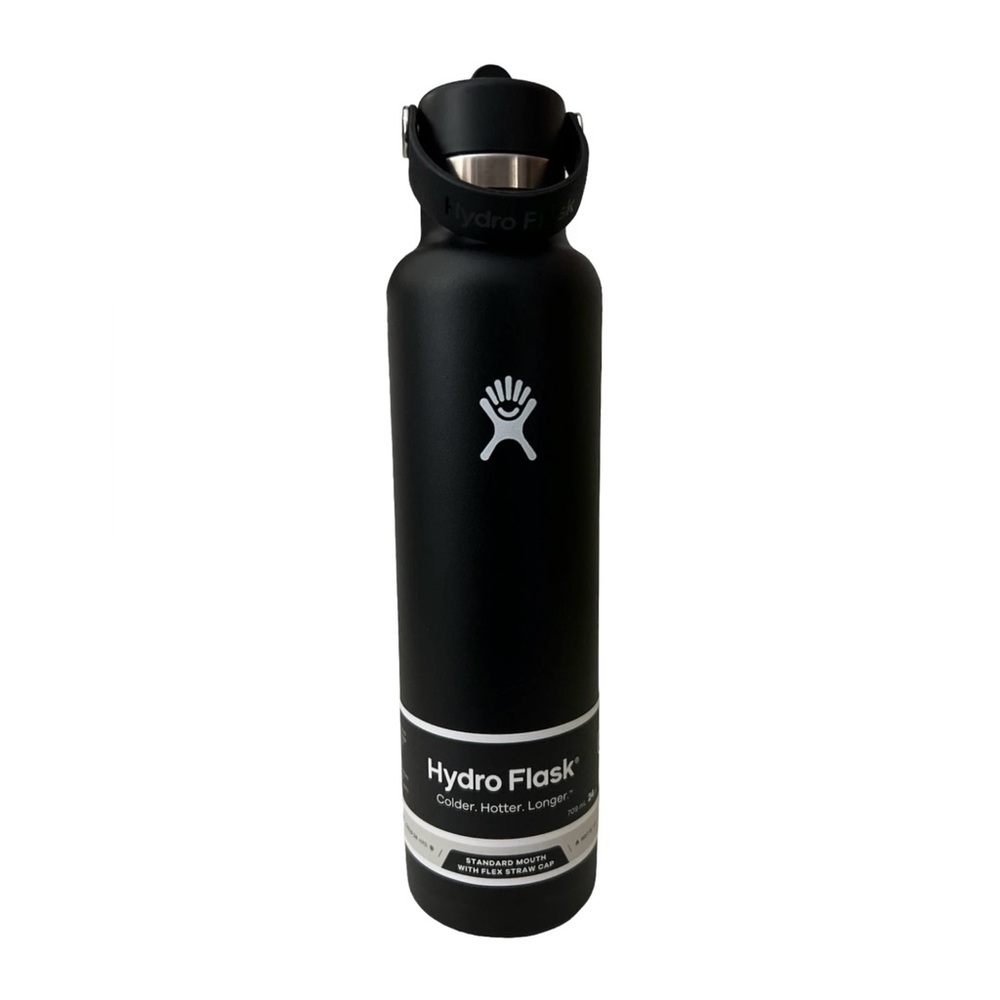 Hydro Flask 24 oz Standard Mouth Bottle with Flex Straw Cap - Black